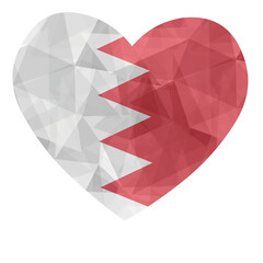 Naklejka na ściany i meble Bahrain flag with heart shape icon png