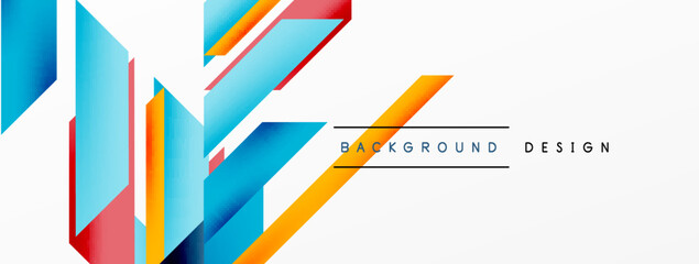 Minimal geometric abstract background. Dynamic 3d lines composition. Trendy techno business template for wallpaper, banner, background or landing