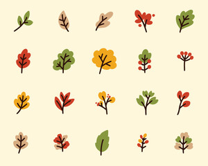 autumn leaf element collection