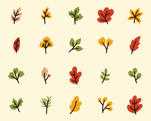 Fototapeta premium autumn leaf element collection