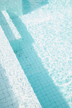 Abstract image of swimming pool and blue water
