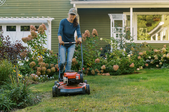 Middle Aged Woman Doing Garden Work