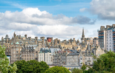 Fototapeta na wymiar Edinburgh city skyline of Georgian architecture,mid summer,Scotland,UK.