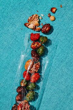 candied peanuts in a plastic bag
