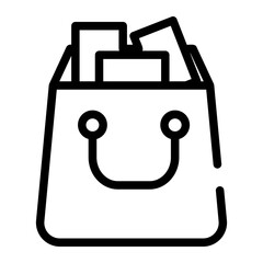 shopping bag line icon