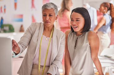 Fashion, designer and collaboration with business women and idea for retail, fabric and textile...