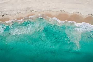 Türaufkleber Top-down drone capture of Trigg Beach in Perth, Western Australia © LisaGageler