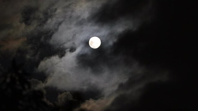 Full moon over the cloud
