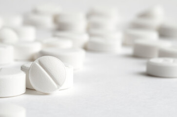 Close-up pills lying on the table