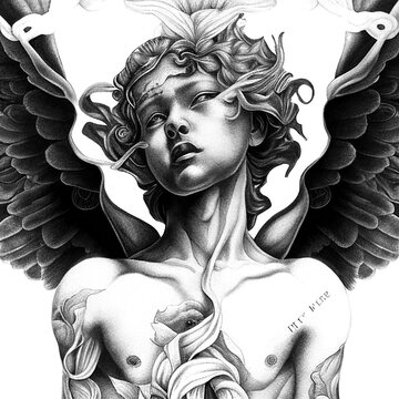 440 Clip Art Of Black Angel Wings Tattoo Illustrations RoyaltyFree  Vector Graphics  Clip Art  iStock