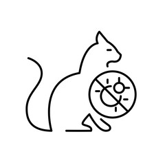 Flea protection for cats. Pixel perfect, editable stroke icon