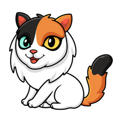 Cute turkish van cat cartoon