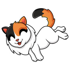Cute turkish van cat cartoon