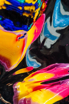 Abstract multicolored drawing, background, mirror background.