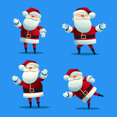 Santa Claus with Various pose Celebrate Christmas Illustration Set