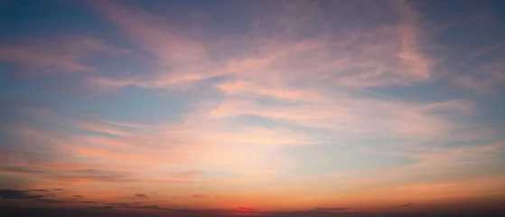 Gordijnen sunset sky with clouds background  © Hide_Studio