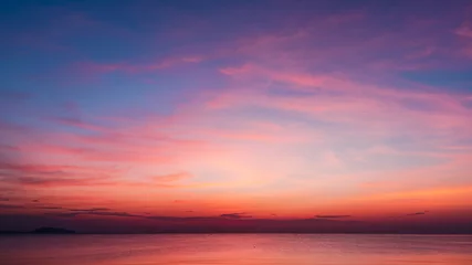 Foto op Canvas zonsonderganghemel met wolkenachtergrond © Hide_Studio