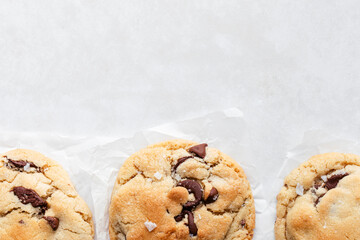 freshly baked chocolate chip cookies