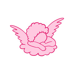 Pink Cupid Hand Drawn