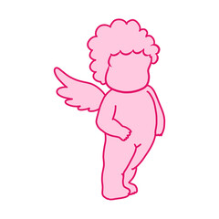 Pink Cupid Hand Drawn
