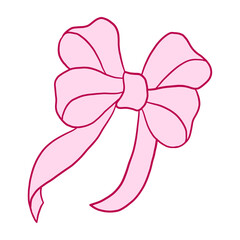 Pink Bow Hand Drawn