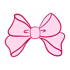 Pink Bow Hand Drawn