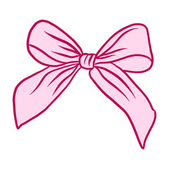 Pink Bow Hand Drawn