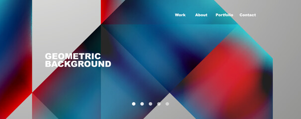 Trendy minimal geometric composition abstract background. Triangle fluid bright colors backdrop. Vector Illustration For Wallpaper, Banner, Background, Card, Book Illustration, landing page