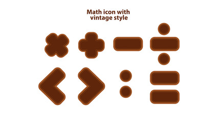 Set of math symbol with leather and sewing set vector collections