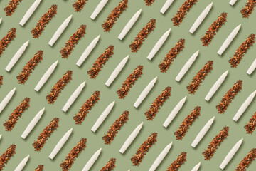Pattern of repeated handrolled cigarette.