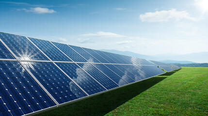 Solar panels cell farm power