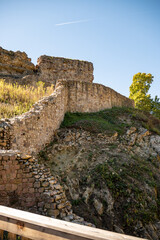 Burgruine Schauenburg mit Burgmauer bei Dossenheim, bei Mannheim im Rhein-Neckar-Kreis / Karlsruhe...