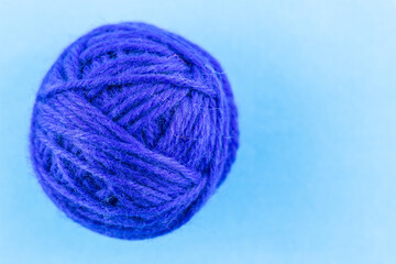 yarn color blue on blue background.