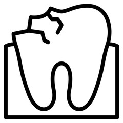 broken teeth dental healthcare icon