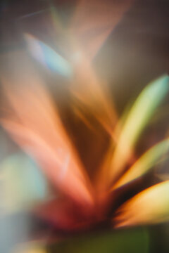 Warm colored light reflections in a prism