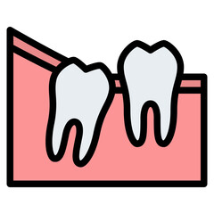 wisdom teeth partial eruption dental gum icon