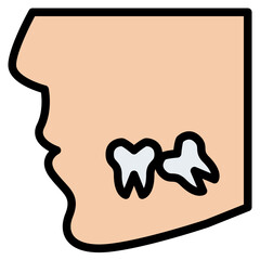wisdom teeth gum human dental icon