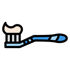 toothpaste toothbrush hygienic dental icon