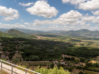 Panoramic view of Pietravairano, a village in the province of Caserta, Italy.