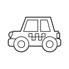 Fototapeta premium Vector Illustration of an taxi car. Icon style with black outline. Logo design. Coloring book for children