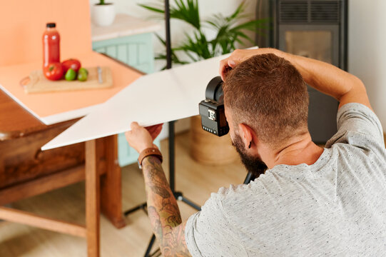Photographer doing a product shoot