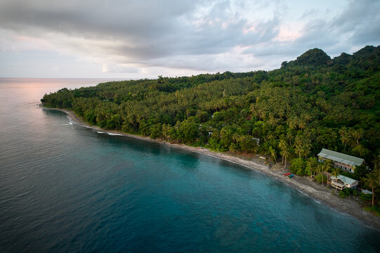 Savo, Solomon Islands Pacific ocean, subtropical jungle village aerial