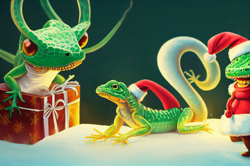 Lizards Having Christmas