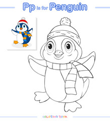 Kids Coloring Books or coloring pages Penguin cartoon