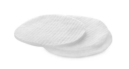 Soft clean cotton pads isolated on white