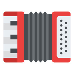 accordion instrument musical music icon - obrazy, fototapety, plakaty