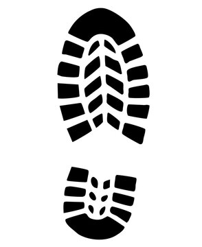 shoe prints isolated silhouette