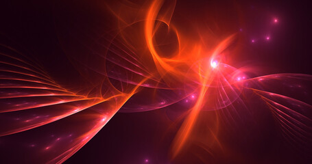 3D rendering abstract multicolor fractal light background