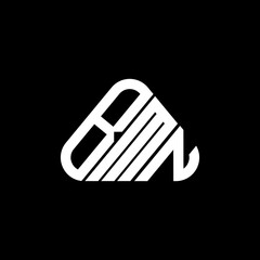 BMN letter logo creative design with vector graphic, BMN simple and modern logo in round triangle shape. © MdAminul