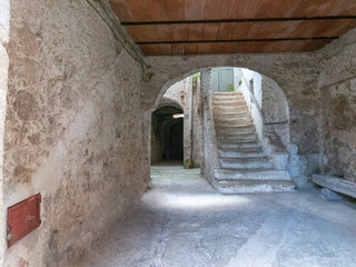 Obraz premium Pietravairano, a medieval village in the province of Caserta, Italy.